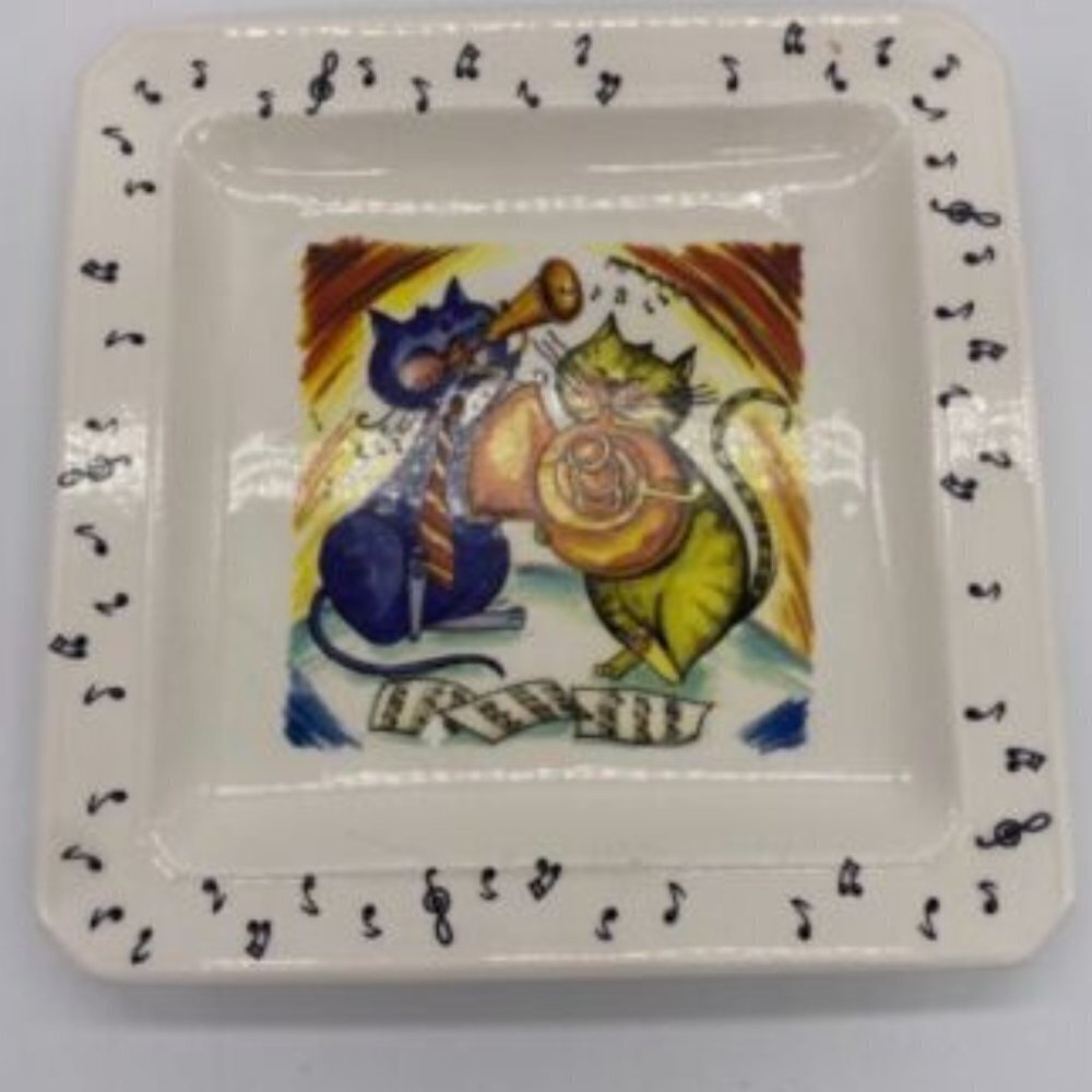 Musical Cat Cheese Plate Italy